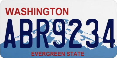 WA license plate ABR9234
