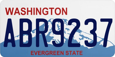 WA license plate ABR9237
