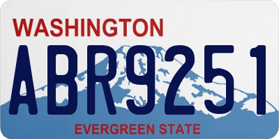 WA license plate ABR9251