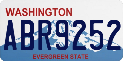 WA license plate ABR9252