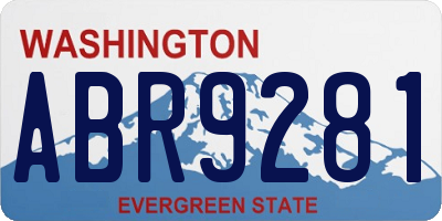 WA license plate ABR9281