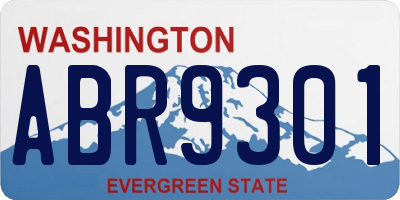 WA license plate ABR9301