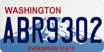 WA license plate ABR9302