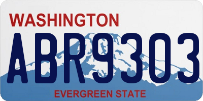 WA license plate ABR9303