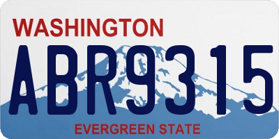 WA license plate ABR9315