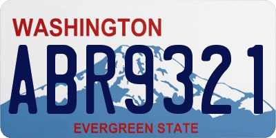 WA license plate ABR9321