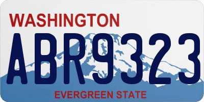 WA license plate ABR9323
