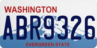 WA license plate ABR9326