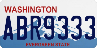 WA license plate ABR9333