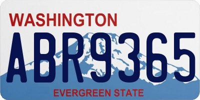 WA license plate ABR9365