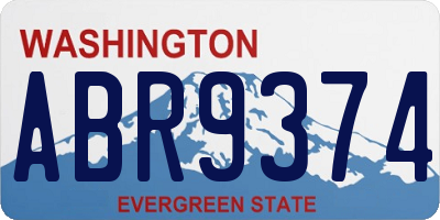 WA license plate ABR9374