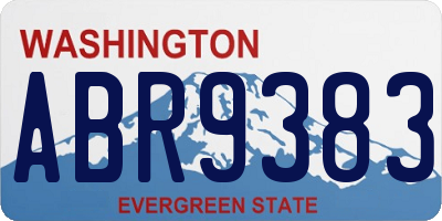 WA license plate ABR9383