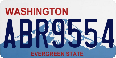 WA license plate ABR9554