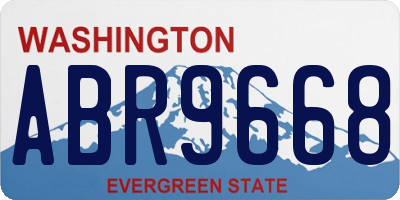 WA license plate ABR9668