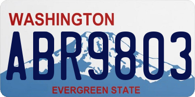 WA license plate ABR9803