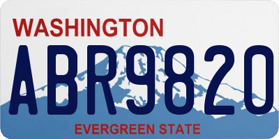 WA license plate ABR9820