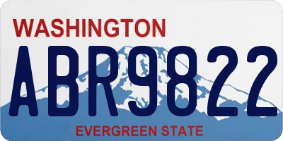 WA license plate ABR9822