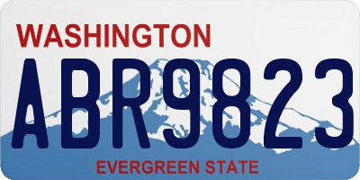 WA license plate ABR9823
