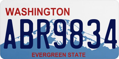 WA license plate ABR9834