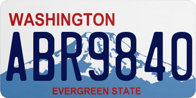 WA license plate ABR9840