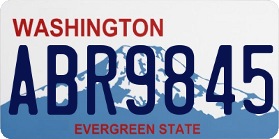 WA license plate ABR9845