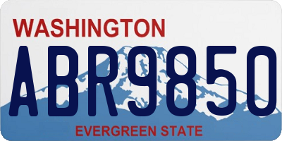 WA license plate ABR9850