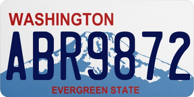 WA license plate ABR9872