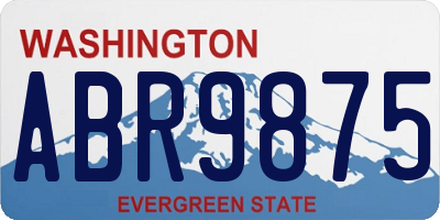 WA license plate ABR9875