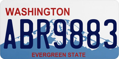 WA license plate ABR9883