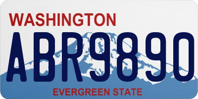WA license plate ABR9890