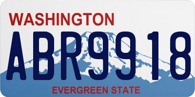 WA license plate ABR9918