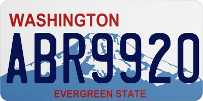 WA license plate ABR9920