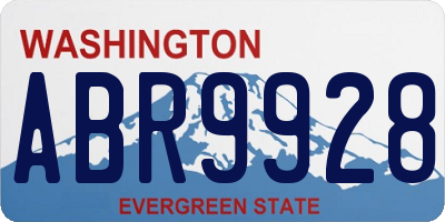 WA license plate ABR9928