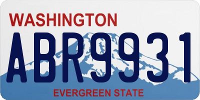 WA license plate ABR9931