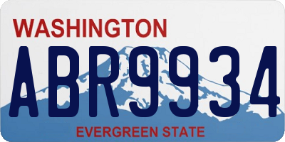 WA license plate ABR9934