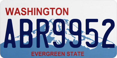 WA license plate ABR9952