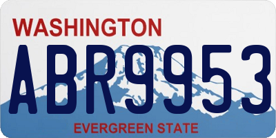 WA license plate ABR9953
