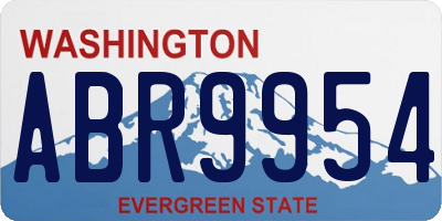 WA license plate ABR9954