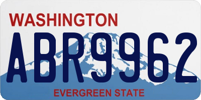 WA license plate ABR9962