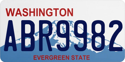 WA license plate ABR9982