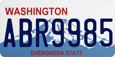WA license plate ABR9985
