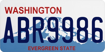 WA license plate ABR9986