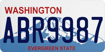 WA license plate ABR9987