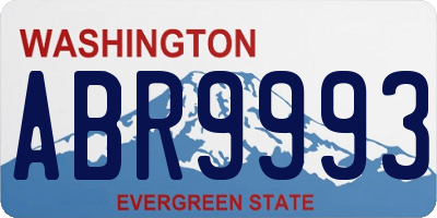 WA license plate ABR9993