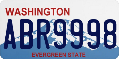 WA license plate ABR9998