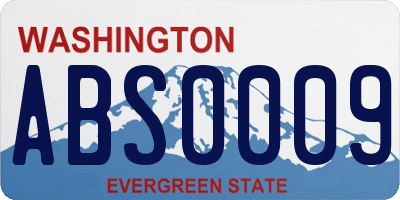 WA license plate ABS0009