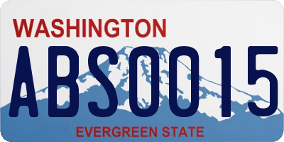 WA license plate ABS0015