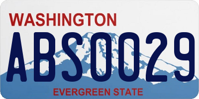 WA license plate ABS0029