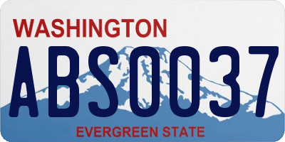 WA license plate ABS0037