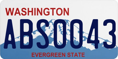 WA license plate ABS0043